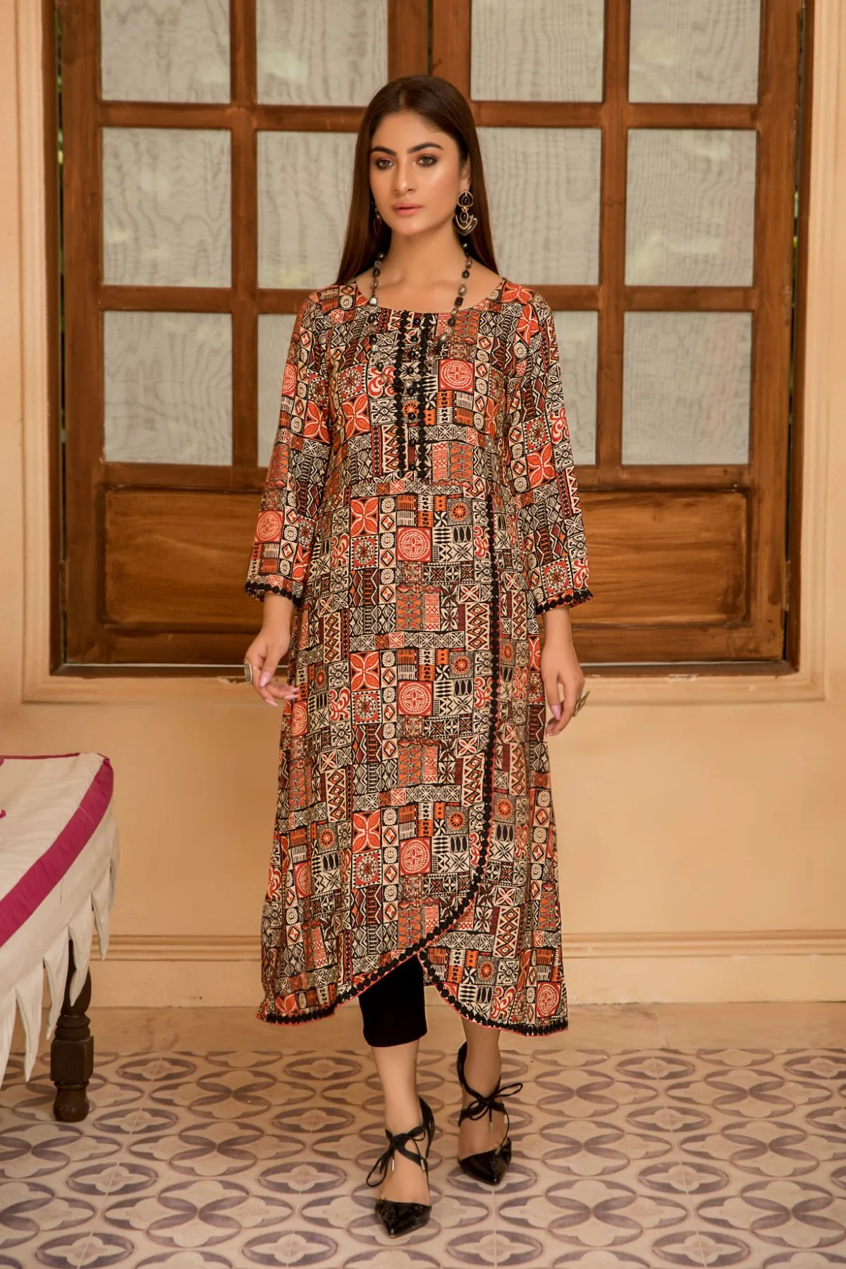 1PC Anarkali Digital Linen Shirt 34