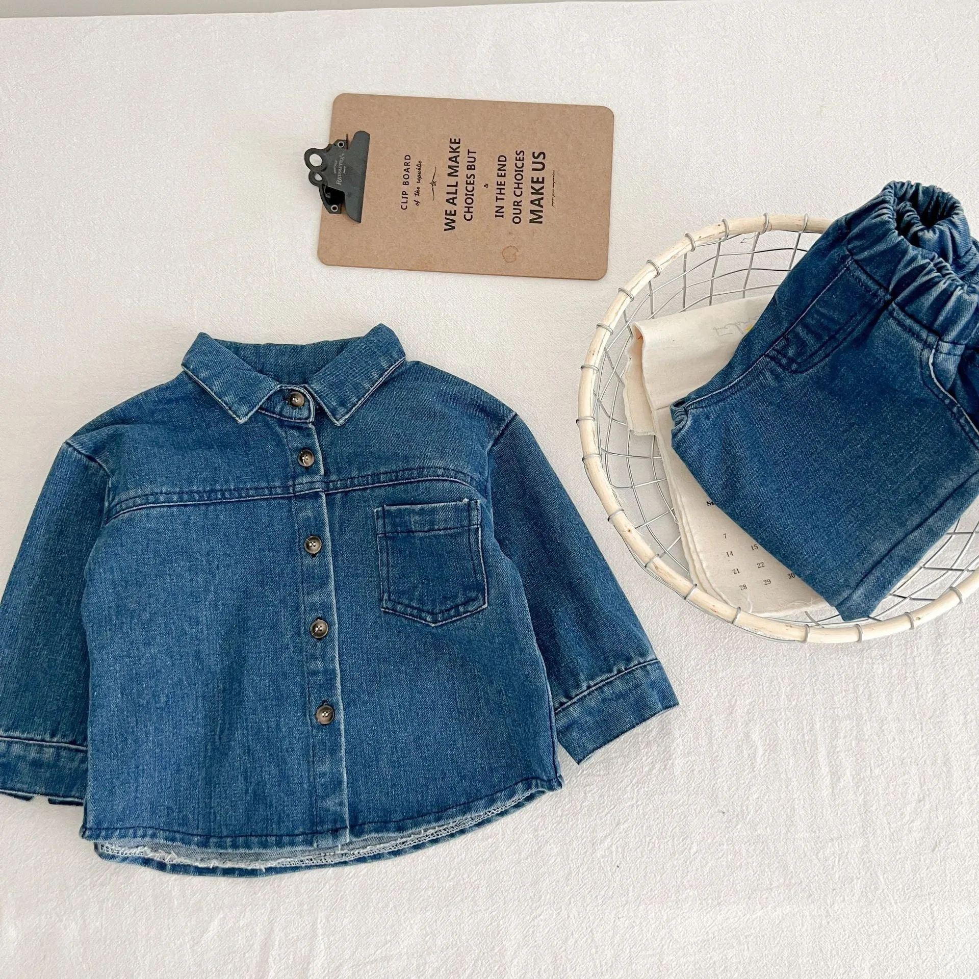 2 Pieces Set Baby Kid Girls Boys Solid Color Jackets Outwears And Jeans Wholesale 23113057