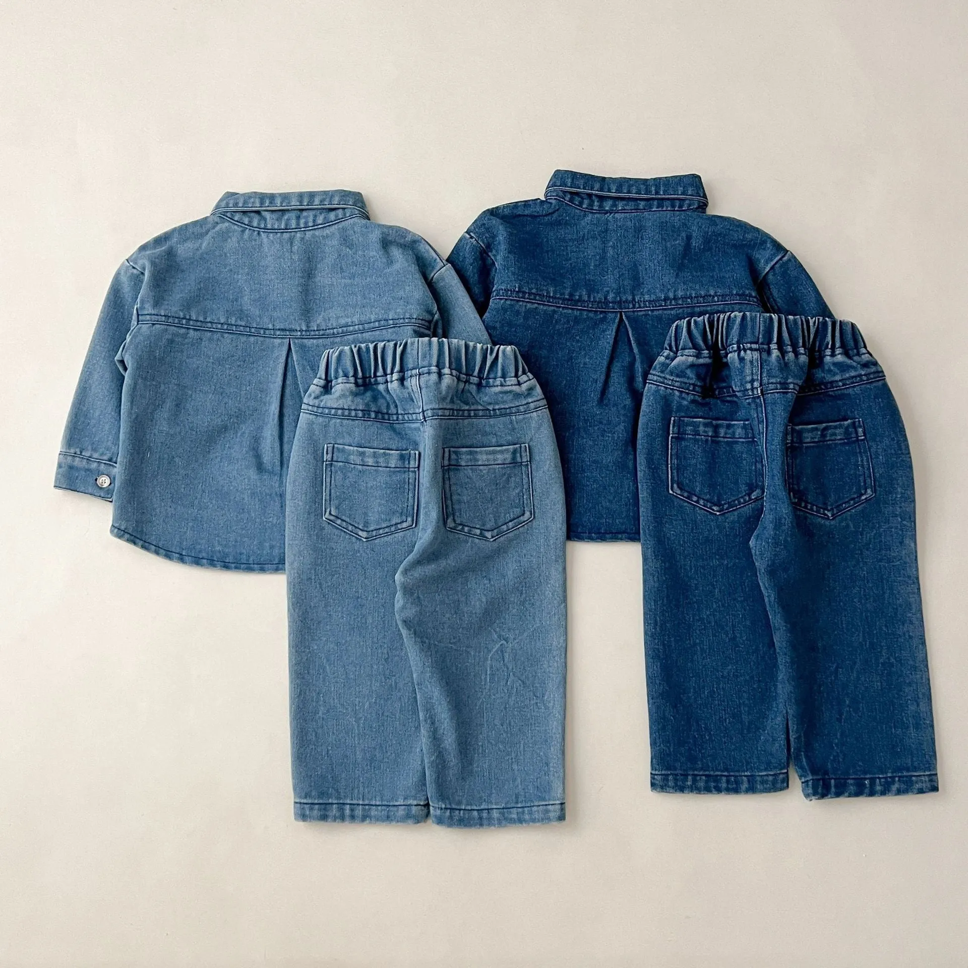 2 Pieces Set Baby Kid Girls Boys Solid Color Jackets Outwears And Jeans Wholesale 23113057