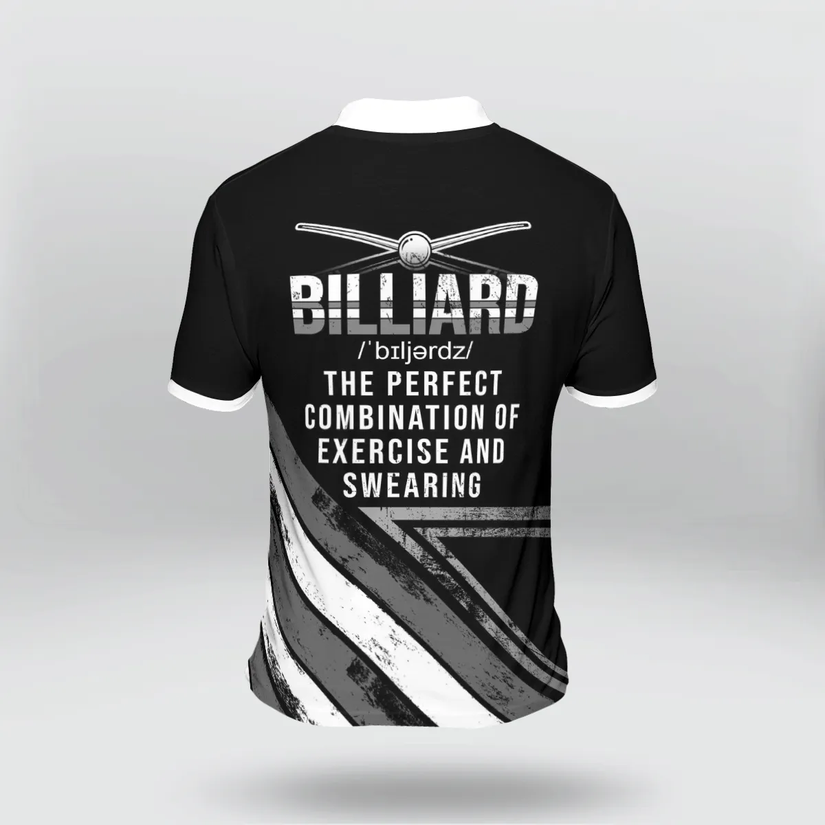 3D All Over Print Billiard Funny Define The Perfect Combination of Exercise and Swearing Polo Shirt, Best Shirt for Billiard Player