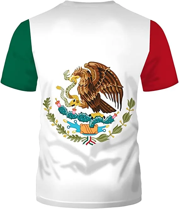 3D All Over Print Men Mexico Flag T-Shirt Novelty Printing, Mexico Shirt, Flag Shirt