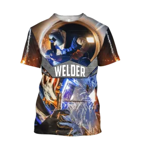 3D All Over Print Welder T Shirt, Welder Unisex for Man Women, Job Welder Worker Shirt