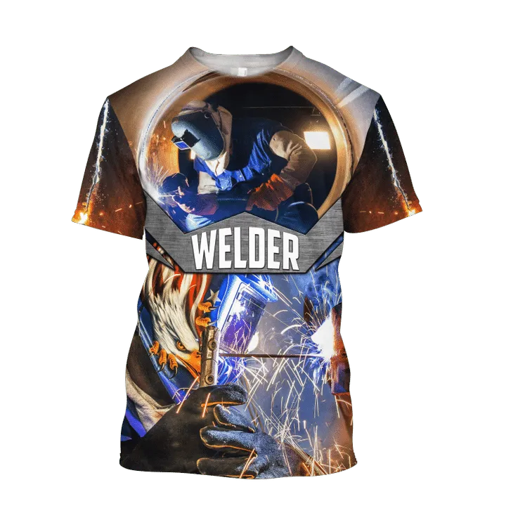 3D All Over Print Welder T Shirt, Welder Unisex for Man Women, Job Welder Worker Shirt