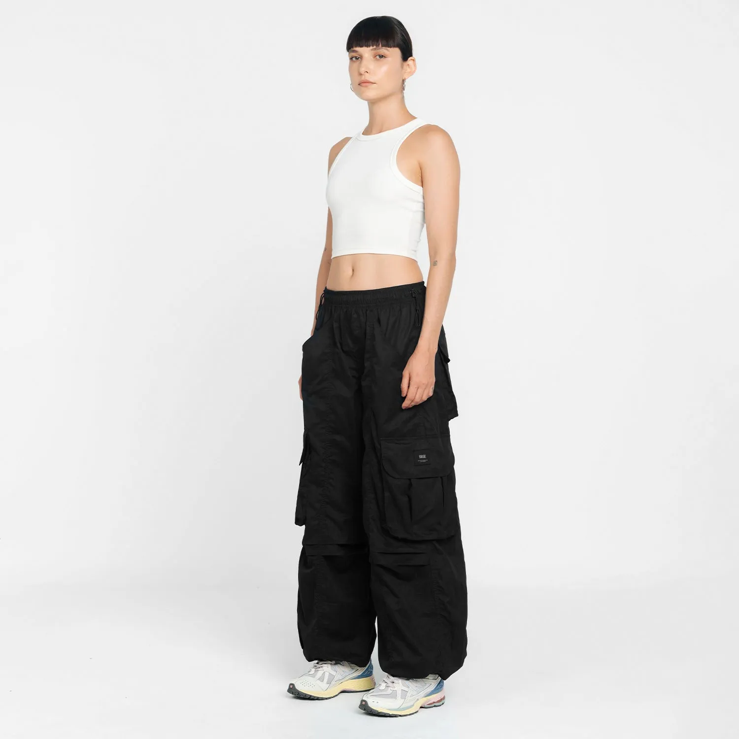 Active Parachute Cargo Pants - Black