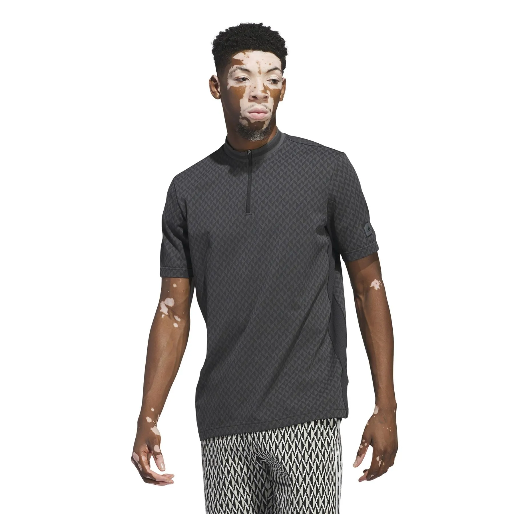 Adicross Mock Neck Quarter Zip Polo Black - SS24