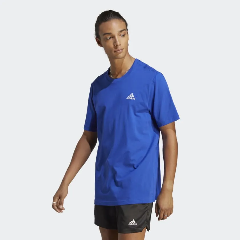 ADIDAS MEN'S SMALL LOGO BLUE TEE