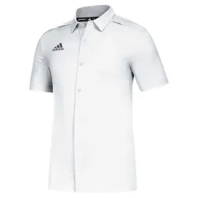 adidas Men's White/Grey Five Game Mode Full Button Polo