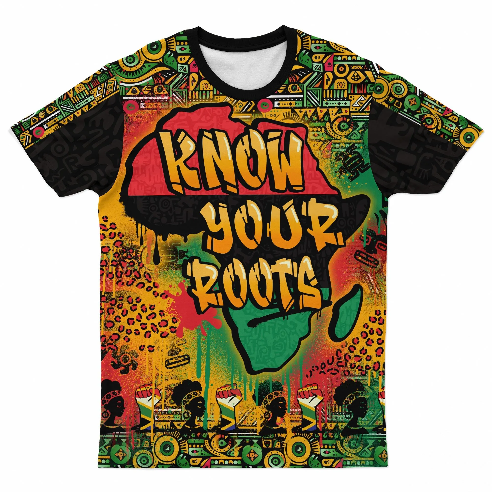 African Map Graffiti T-shirt and Shorts Set