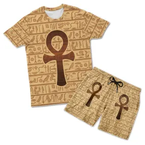 Ankh Symbol T-shirt and Shorts Set