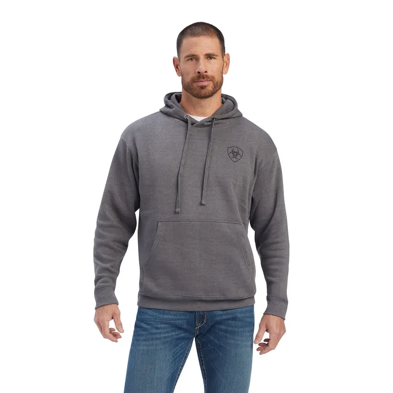 'Ariat' Men's ARIAT EST. 1993 Block Hoodie - Charcoal Grey Heather