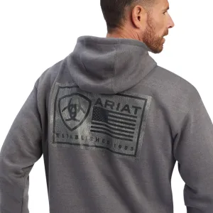 'Ariat' Men's ARIAT EST. 1993 Block Hoodie - Charcoal Grey Heather