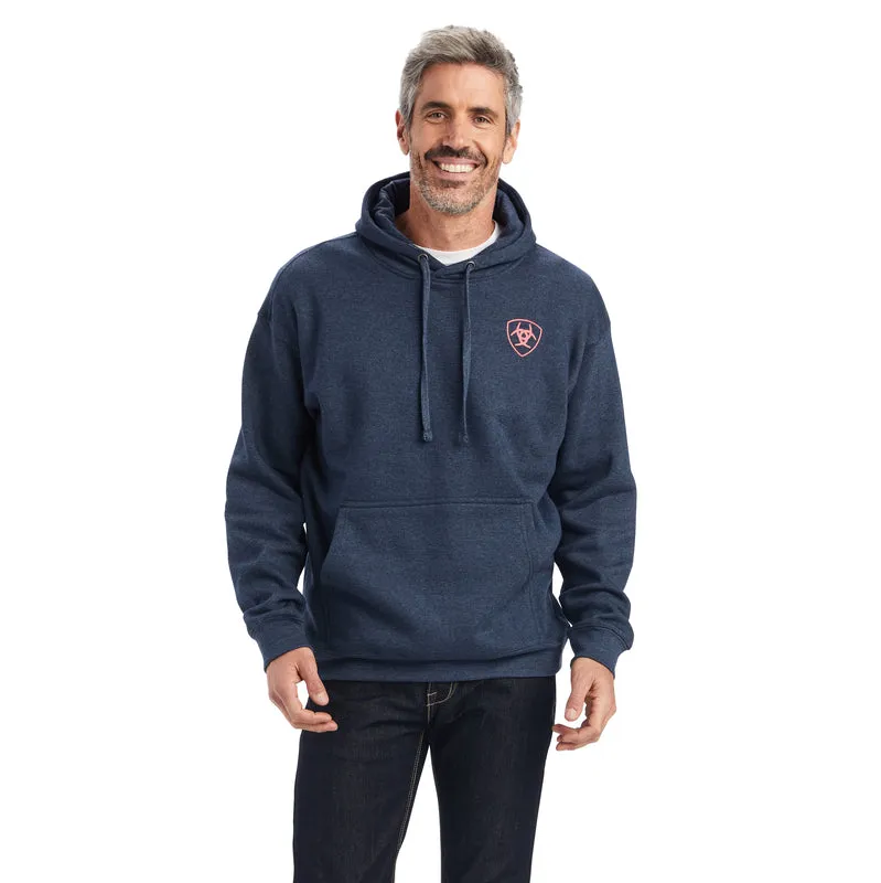 'Ariat' Men's ARIAT US of A Hoodie - Navy Heather