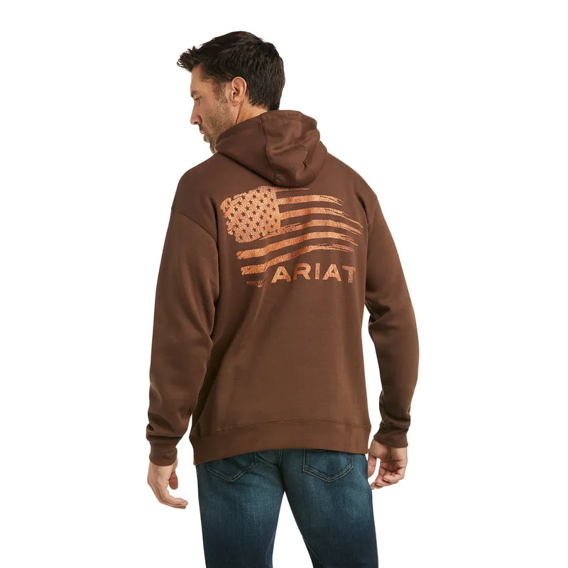 'Ariat' Men's Patriot 2.0 Hoodie - Tan / Dark Brown