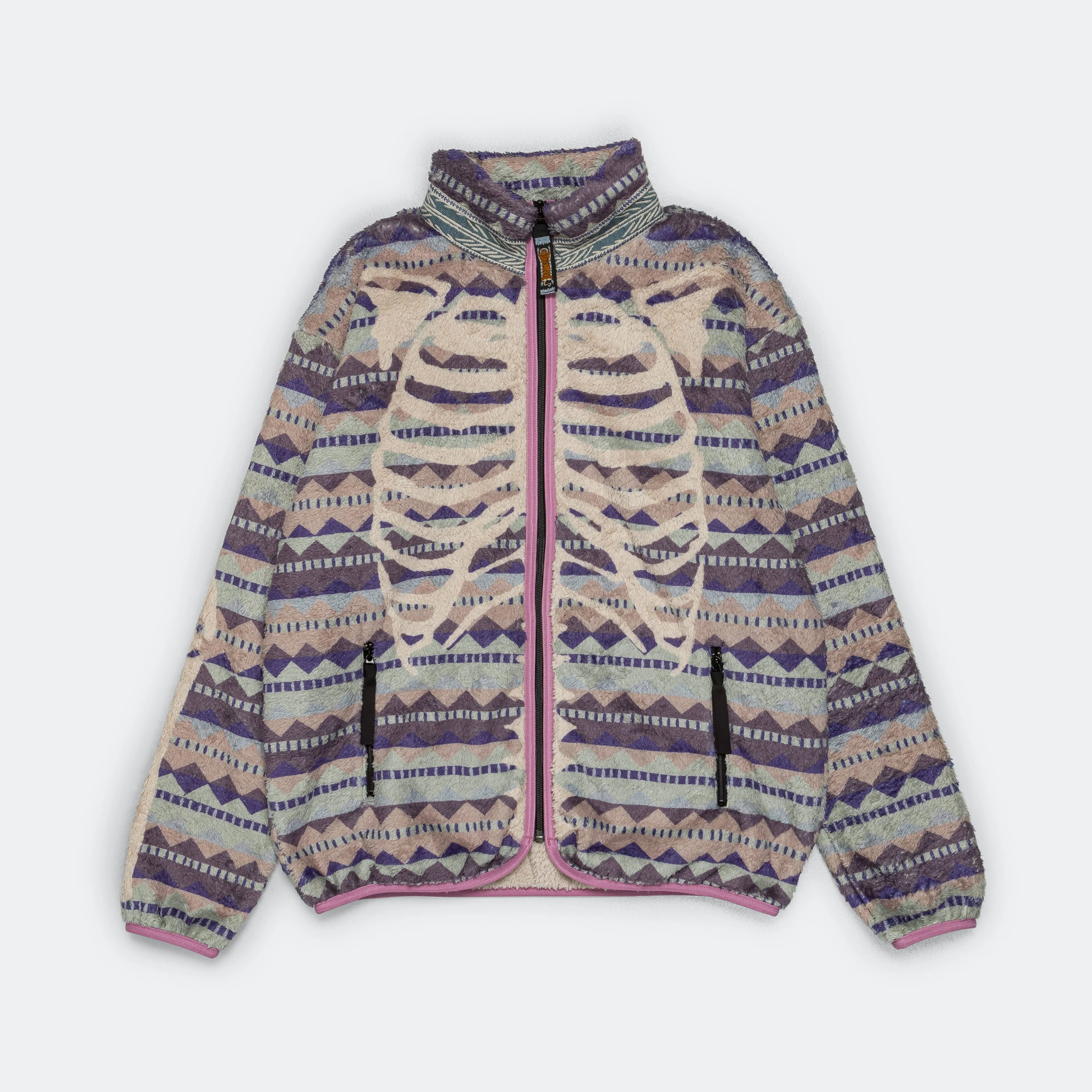 ASHLAND Stripe & BONE Fleece ZIP Blouson - Purple