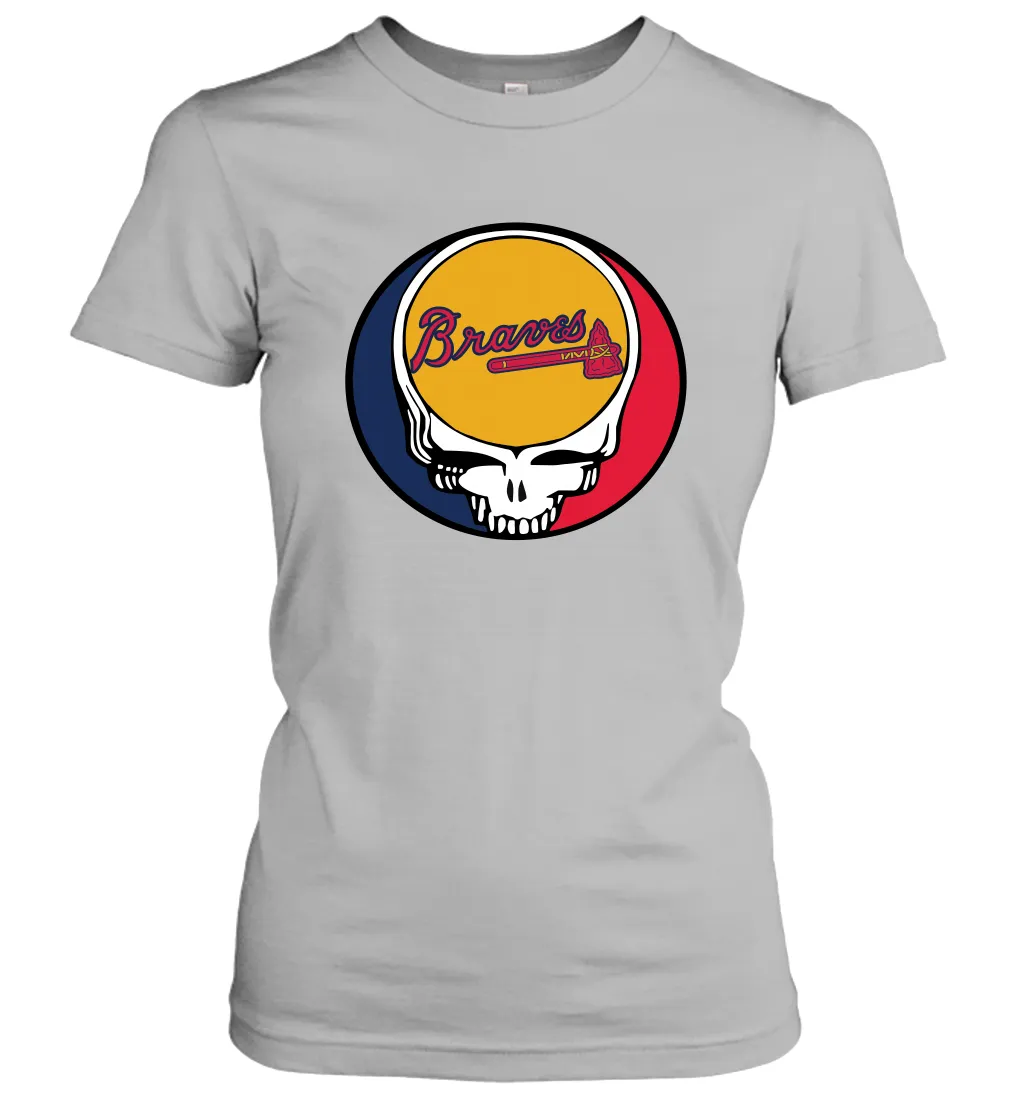 Atlanta Braves Grateful Dead Steal Your Face Baseball Womens T-Shirt