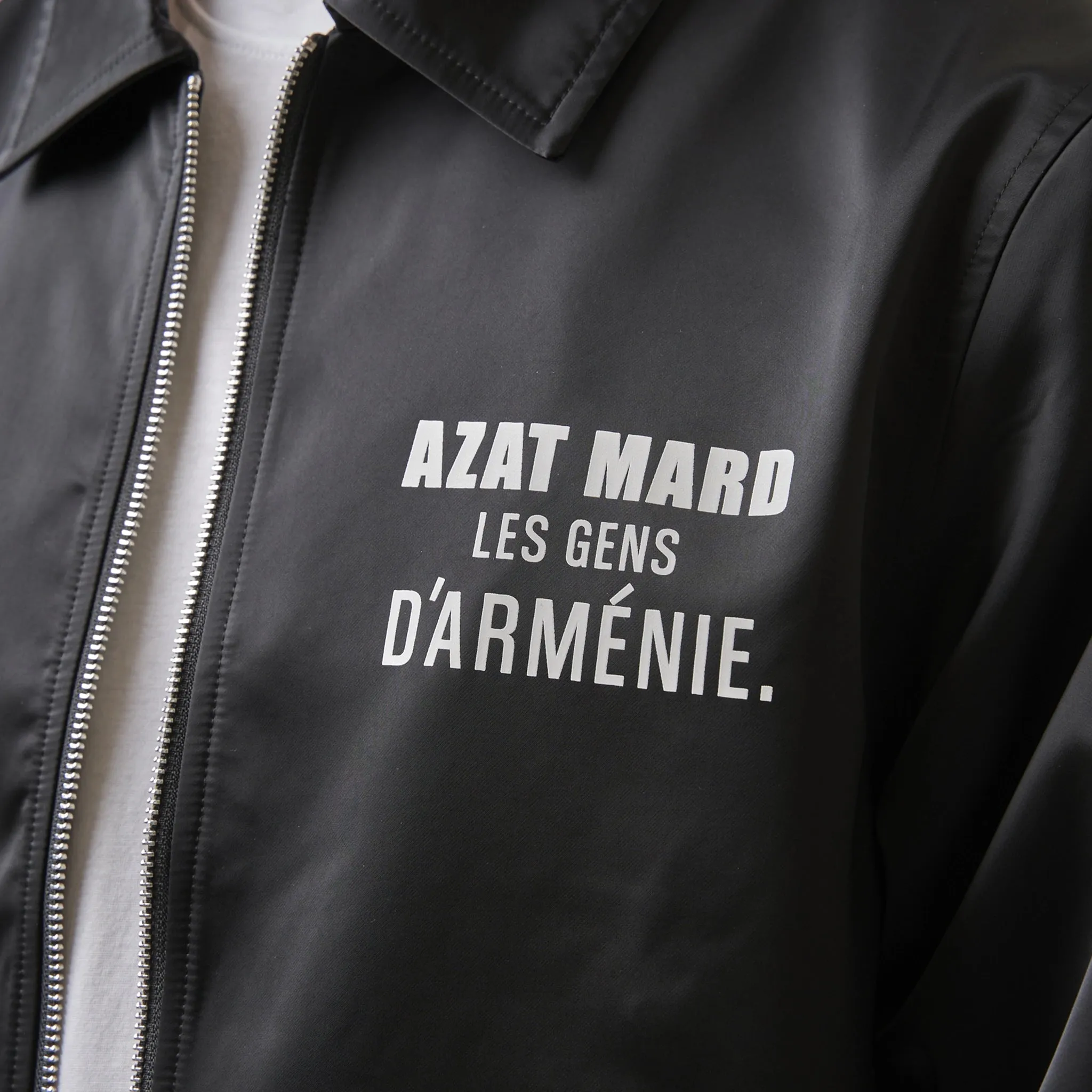 Azat Mard Nylon Les Gens Black Zipper Jacket