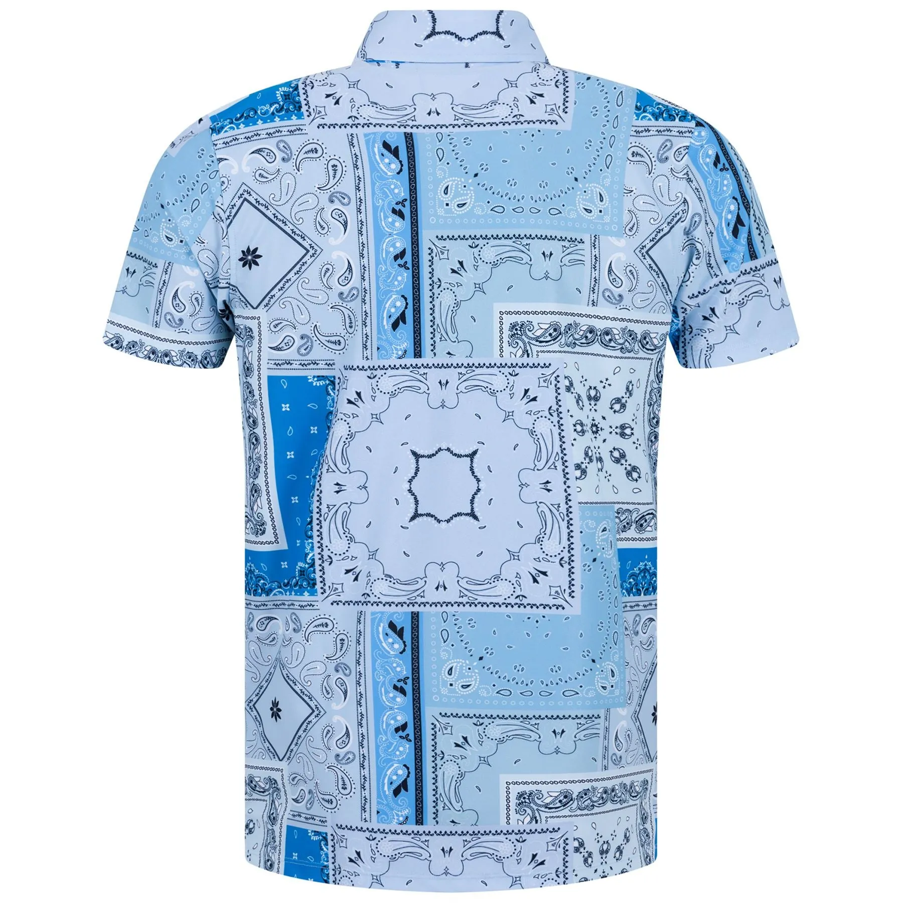 Bandana Printed Pique Polo Sky - SS23