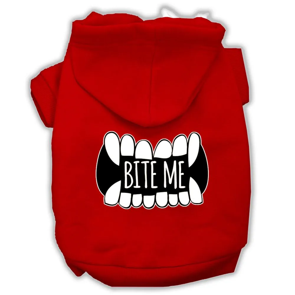 Bite Me Screenprint Dog Hoodie Red M (12)