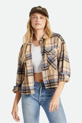 Bowery Women's L/S Flannel - Sesame/Flint Blue