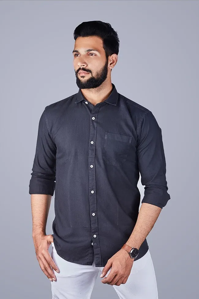 Casual Shirts for Men - Solid Cotton Casual Men Shirt Grey