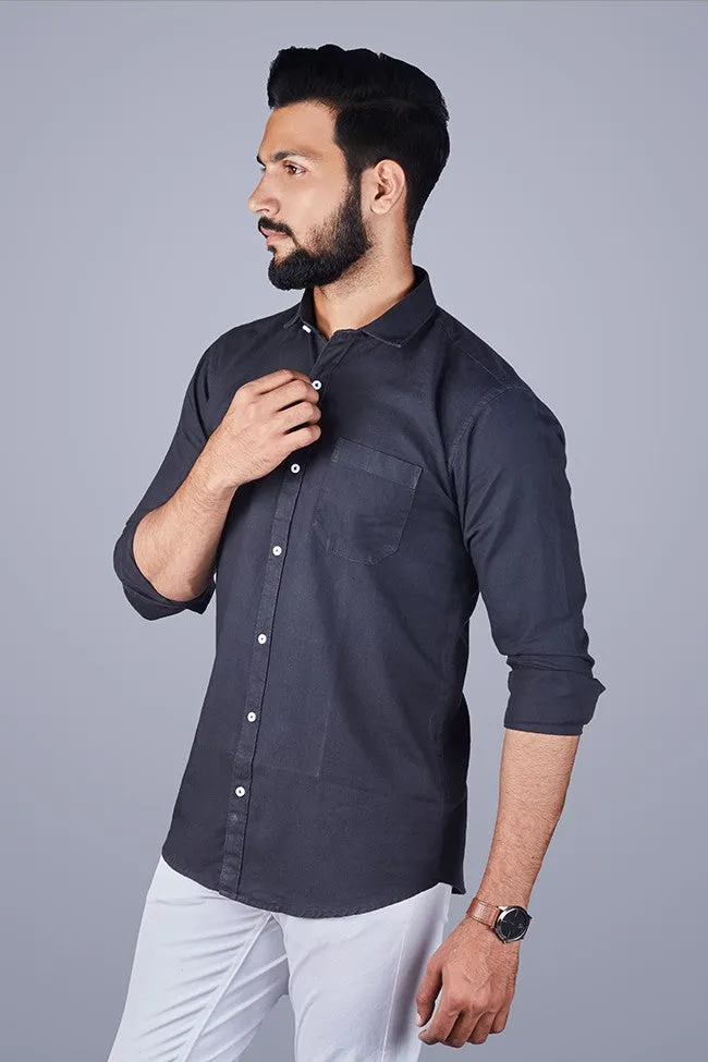 Casual Shirts for Men - Solid Cotton Casual Men Shirt Grey