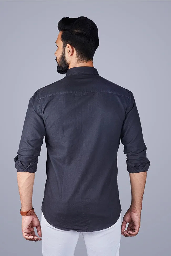 Casual Shirts for Men - Solid Cotton Casual Men Shirt Grey