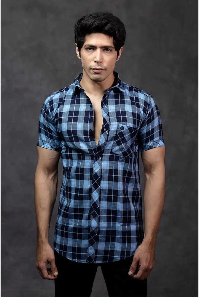 Check Shirt for Men - Blue Check Shirt Mens - Buy Now