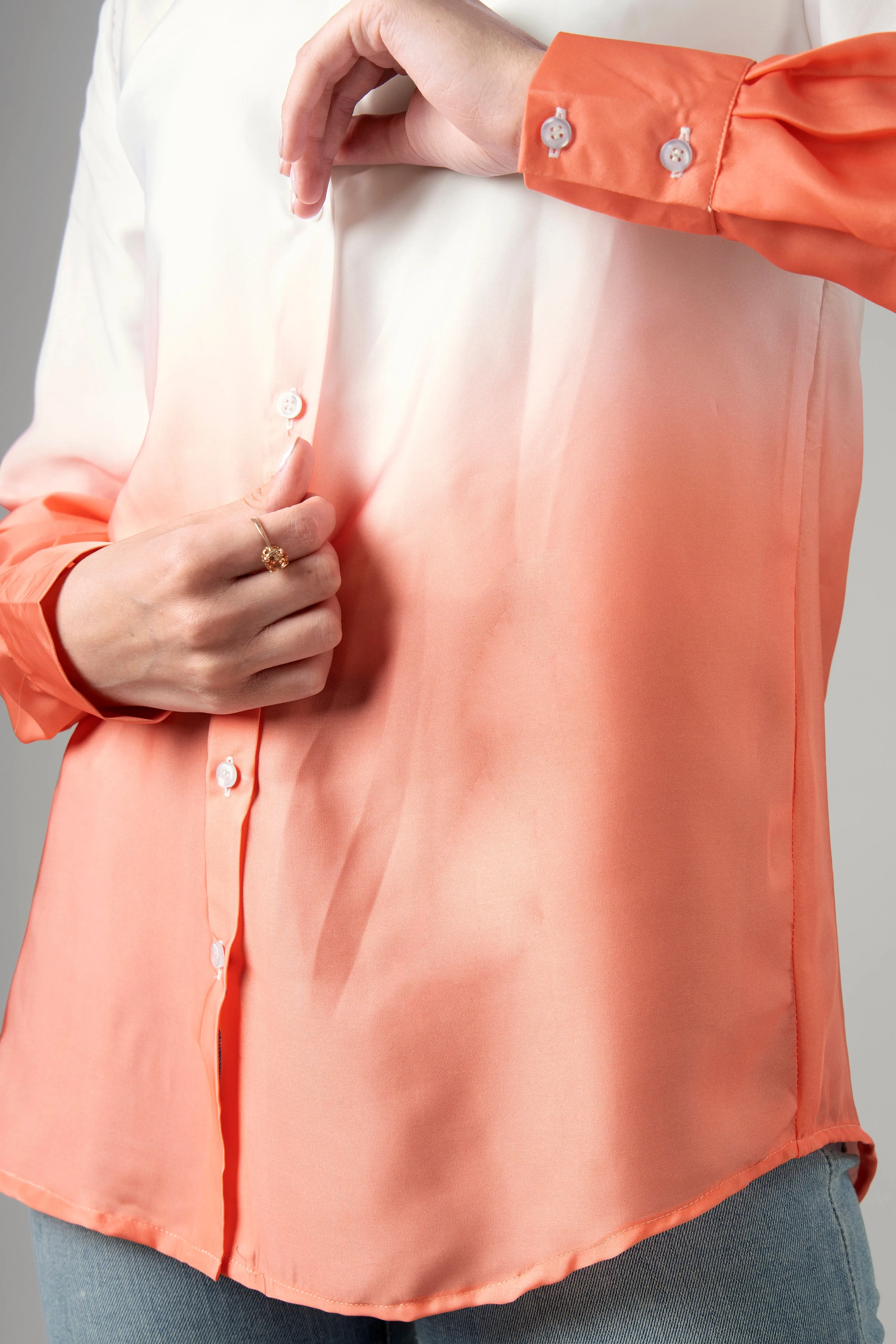 Classic Casual Ombre Shirt For Women