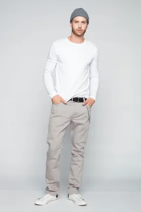 Deluxe 5 Pocket Straight Fit French Terry Pants - Light Grey