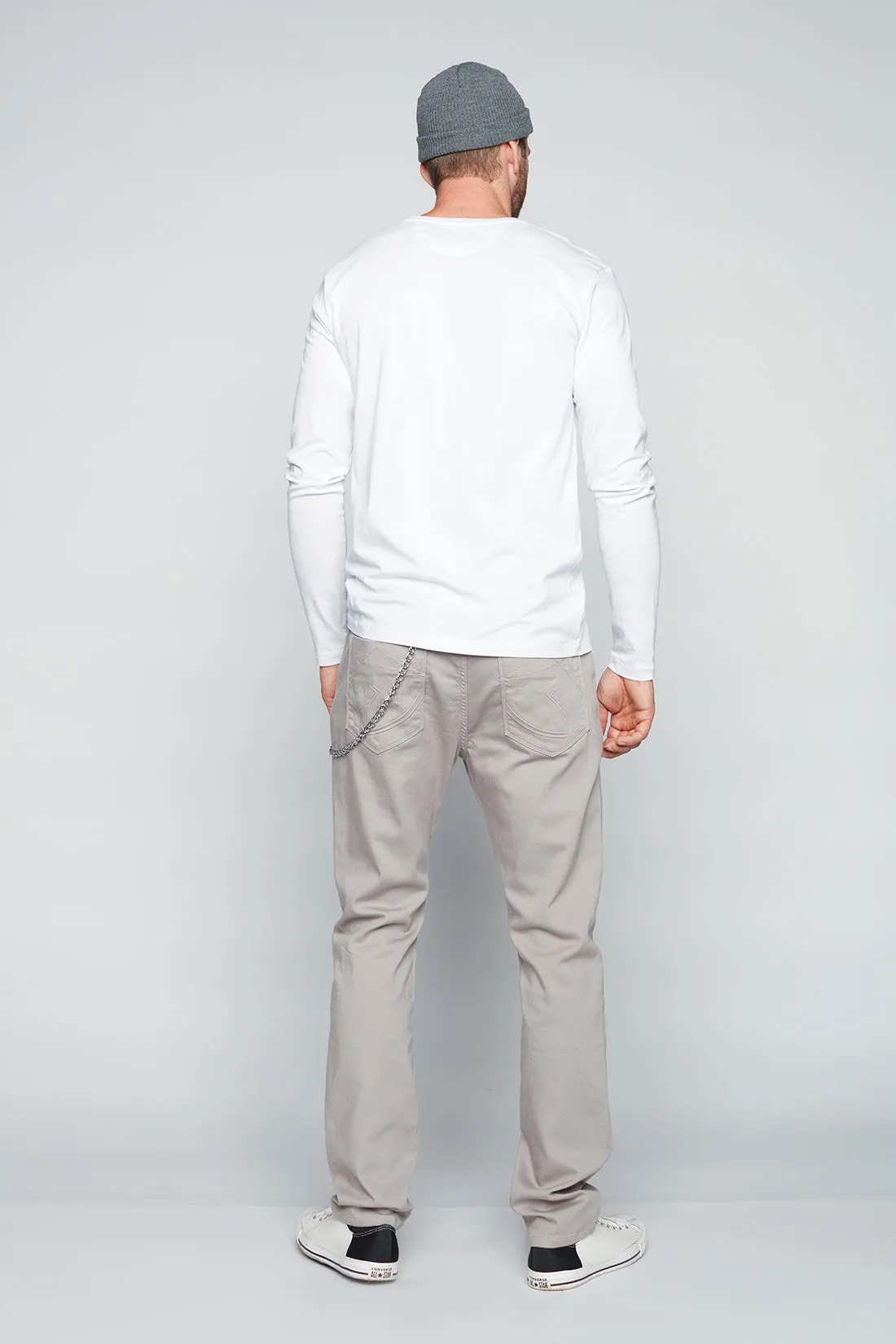 Deluxe 5 Pocket Straight Fit French Terry Pants - Light Grey