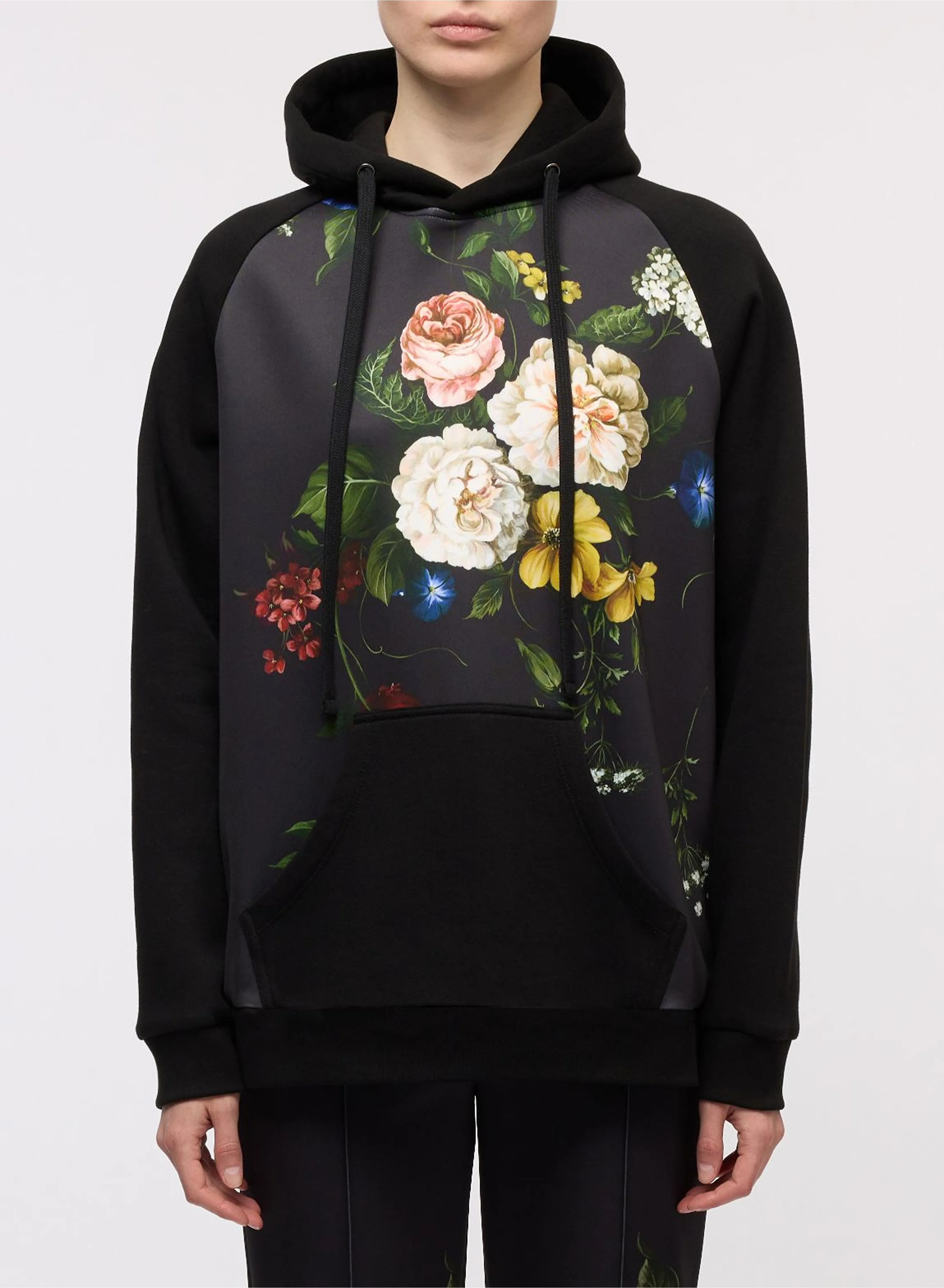 Flower Print Scuba Hoodie