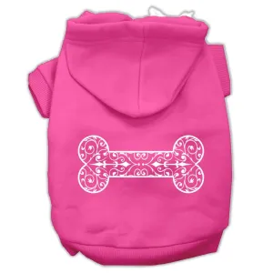 Henna Bone Screen Print Pet Hoodies Bright Pink Size XL (16)