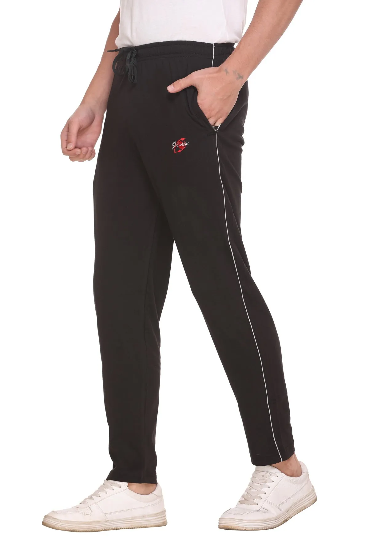 Jinxer Men Plus Size Winter Fleece Track Pants - Black