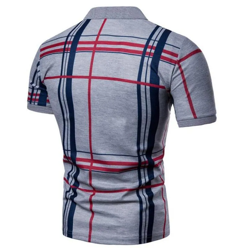 Men Casual Lattice Polo Shirt