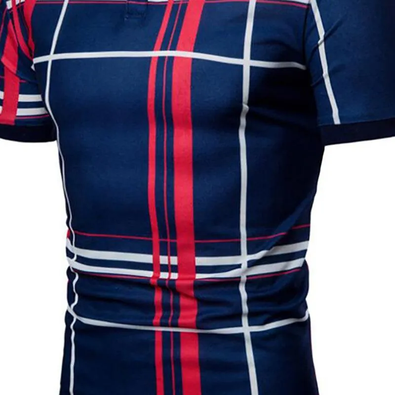 Men Casual Lattice Polo Shirt