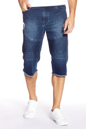 Men's Capri Shorts - Dark Indigo Rinse