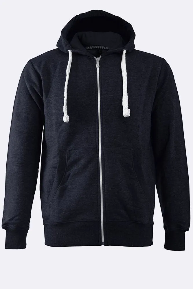 MENS PLAIN ZIPPED HOODIE