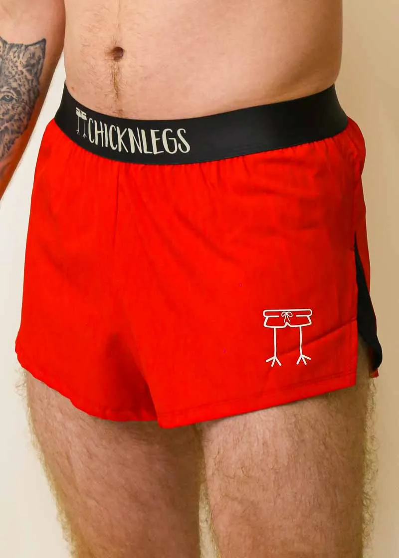 Men's Red 2" Split Shorts