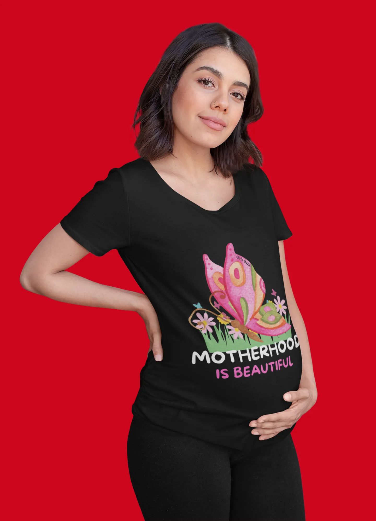 Motherhood Is Beautiful Maternity T-shirt