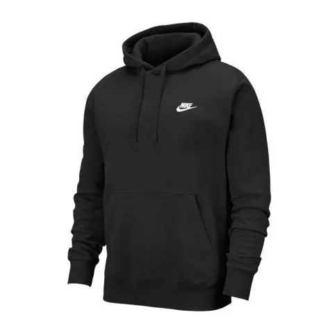 NIKE UNISEX SPORTSWEAR CLUB FLEECE PULLOVER BLACK HOODIE