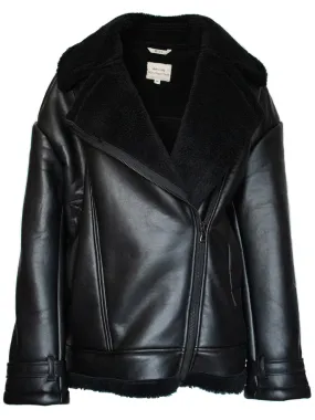 Oversized Recycled Vegan Shearling Aviator Jacket