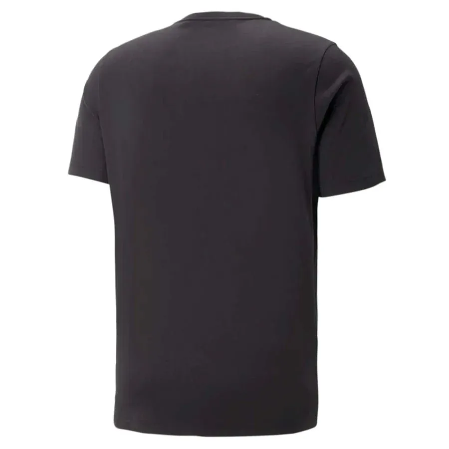 PUMA MEN'S ESSENTIALS  2 COLOUR LOGO BLACK TEE