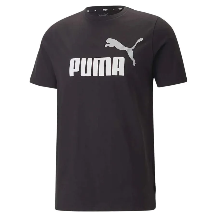 PUMA MEN'S ESSENTIALS  2 COLOUR LOGO BLACK TEE