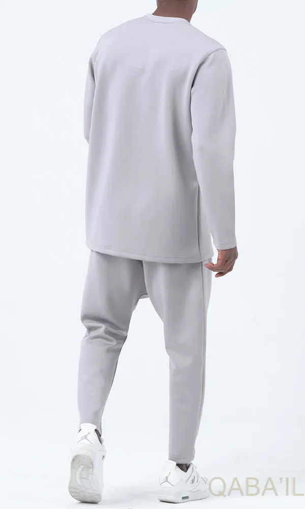 QL Futurx Relaxed Sweat & Ankle Jogger Set in Light Grey