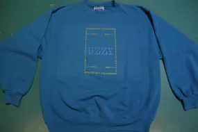 "UZZY" Fuzzy Felt Custom Hand Printed Logo On Authentic Vintage Sweatshirt