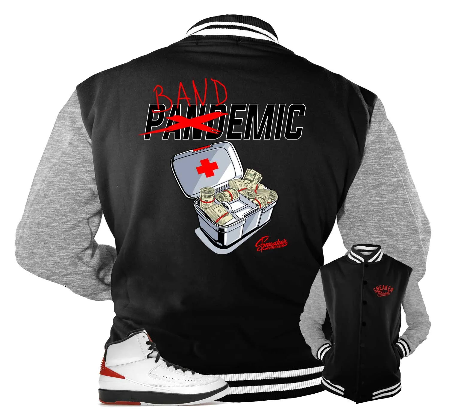 Retro 2 Chicago Jacket - Bandemic - Black