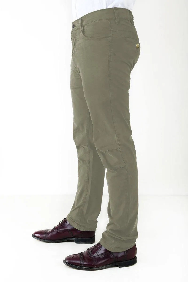 Slim Straight Fit Broken Twill Fabric Casual Pants for Men