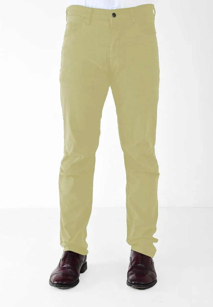 Slim Straight Fit Broken Twill Fabric Casual Pants for Men