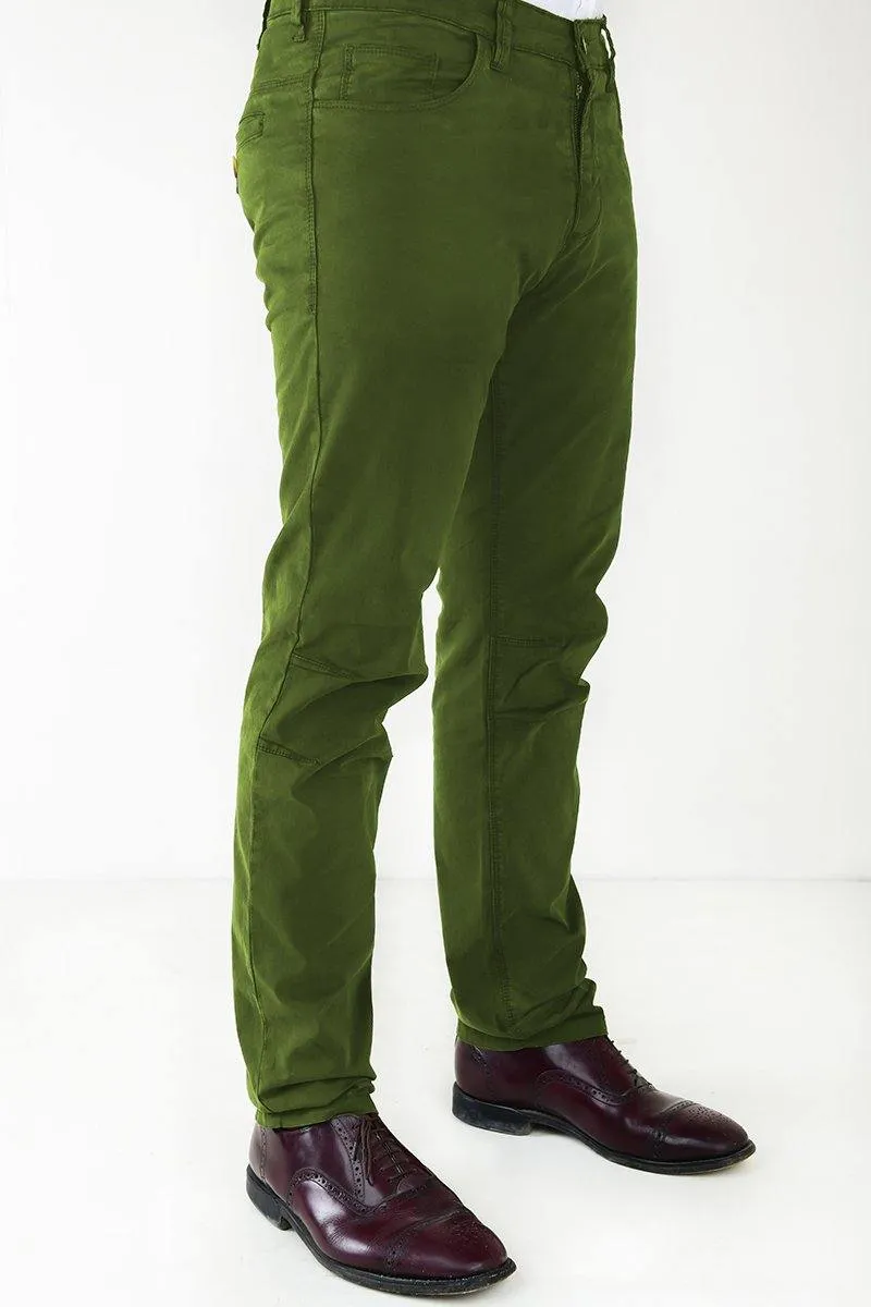 Slim Straight Fit Broken Twill Fabric Casual Pants for Men