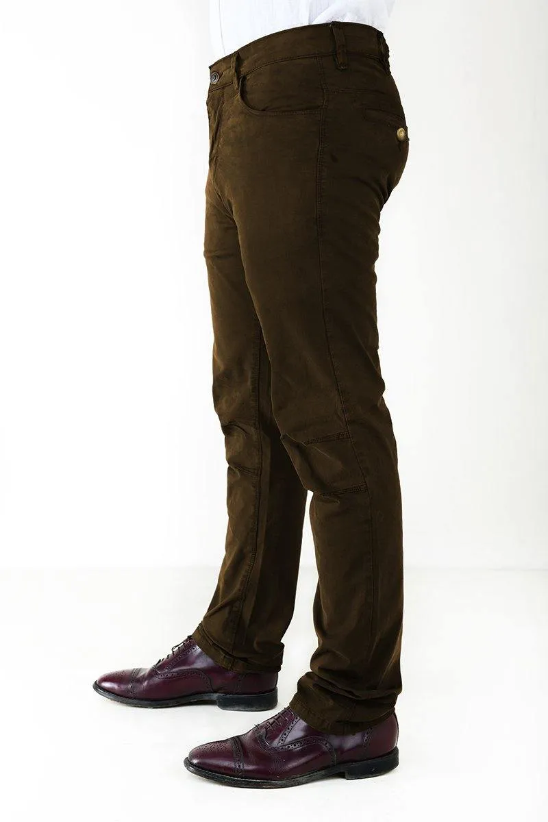 Slim Straight Fit Broken Twill Fabric Casual Pants for Men